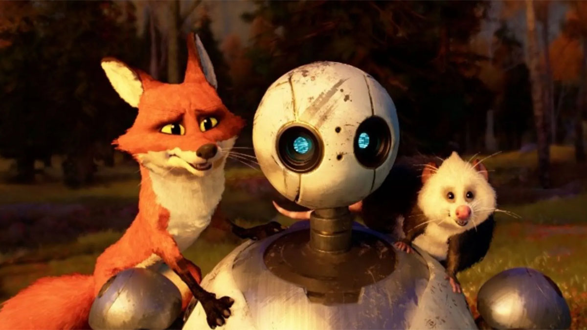 Flick, Roz et Pinktail dans "The Wild Robot".