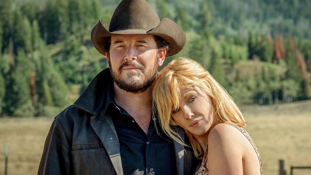 Cole Hauser y Kelly Reilly en Yellowstone.