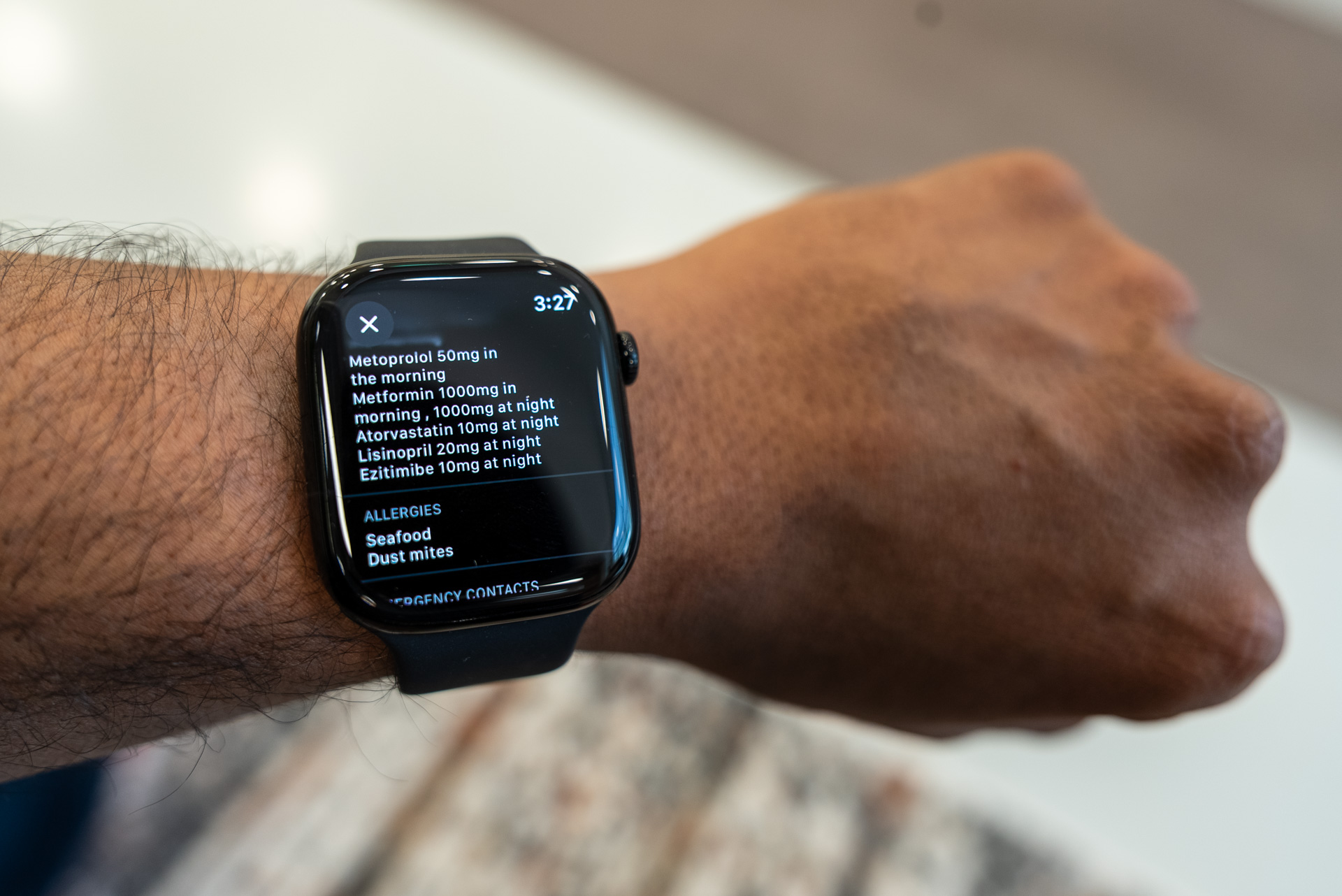 Ficha médica no Apple Watch Series 10