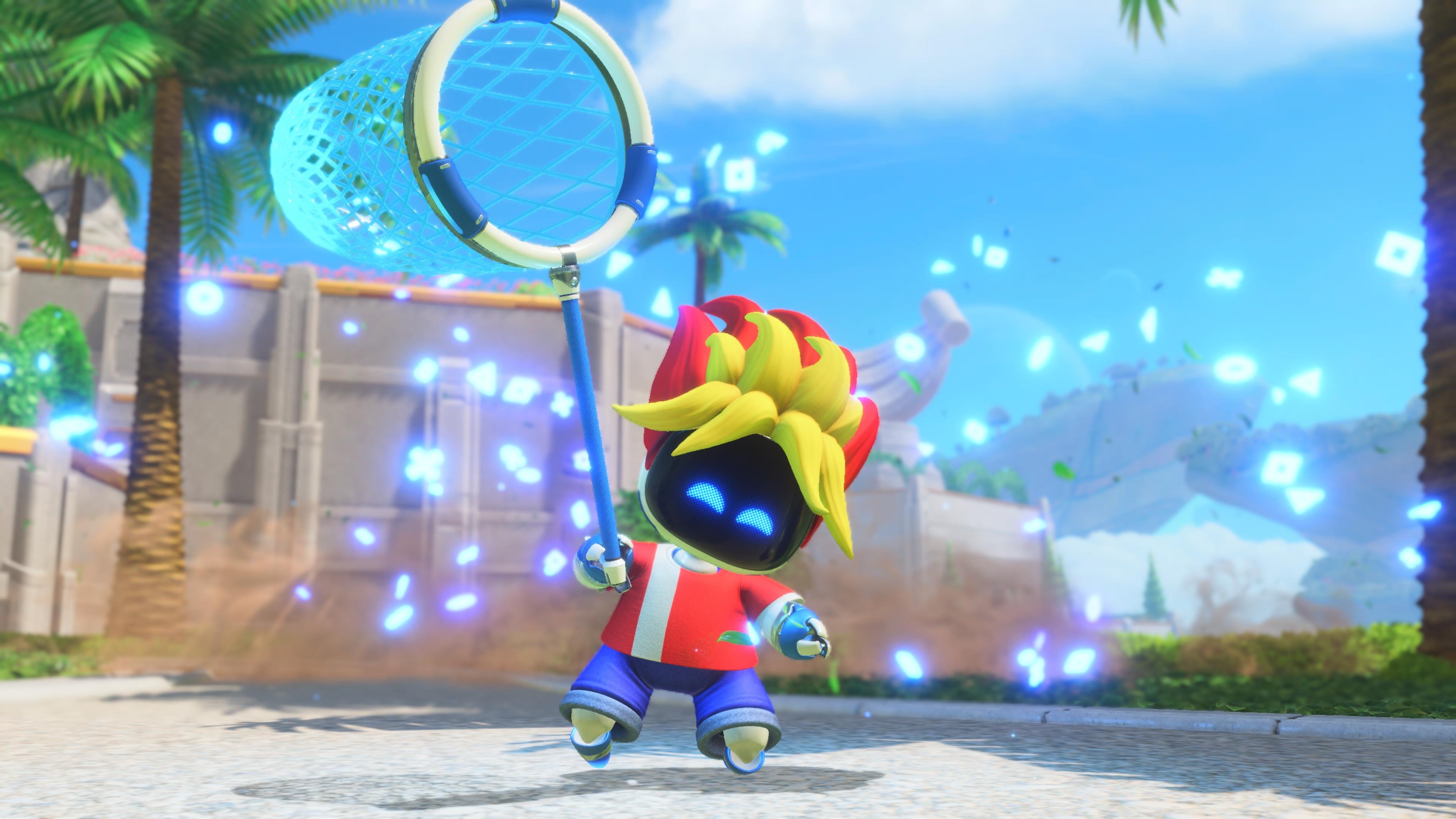 Astro Bot dresses like the hero from Ape Escape.