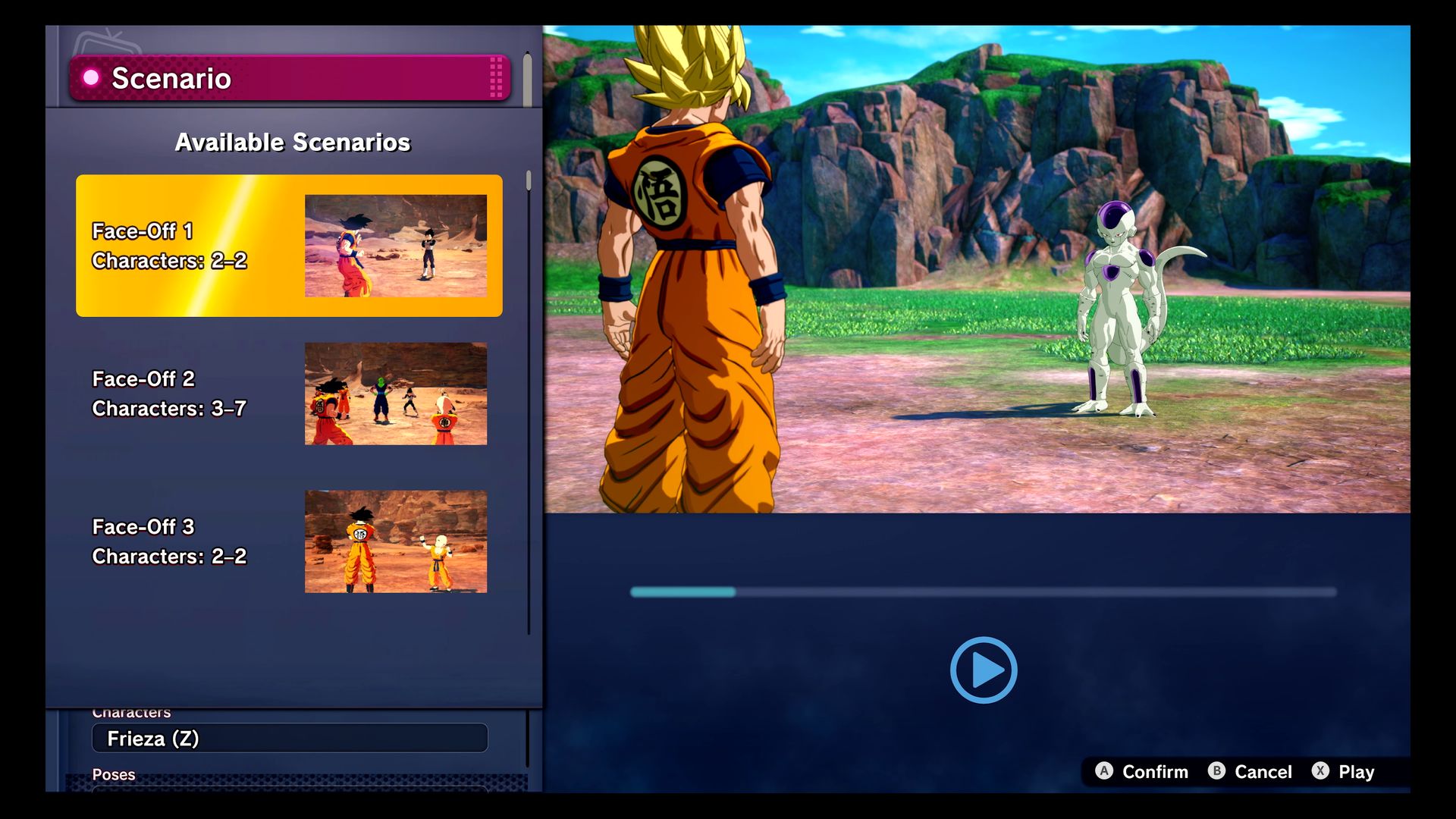 Um menu em Dragon Ball: Sparking! Zero mostra Batalhas de Episódios.