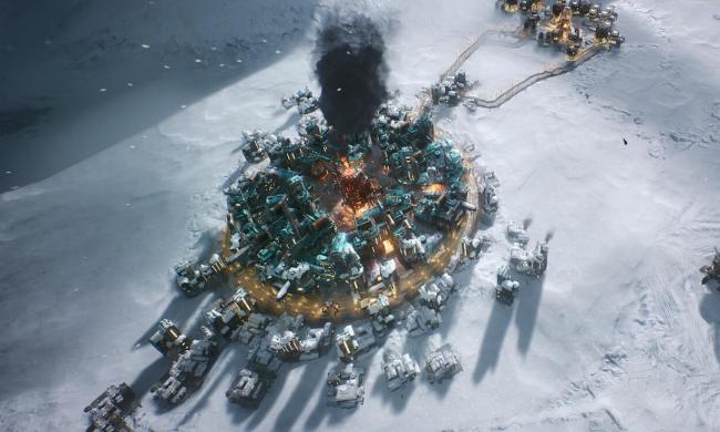 An outpost in Frostpunk 2.