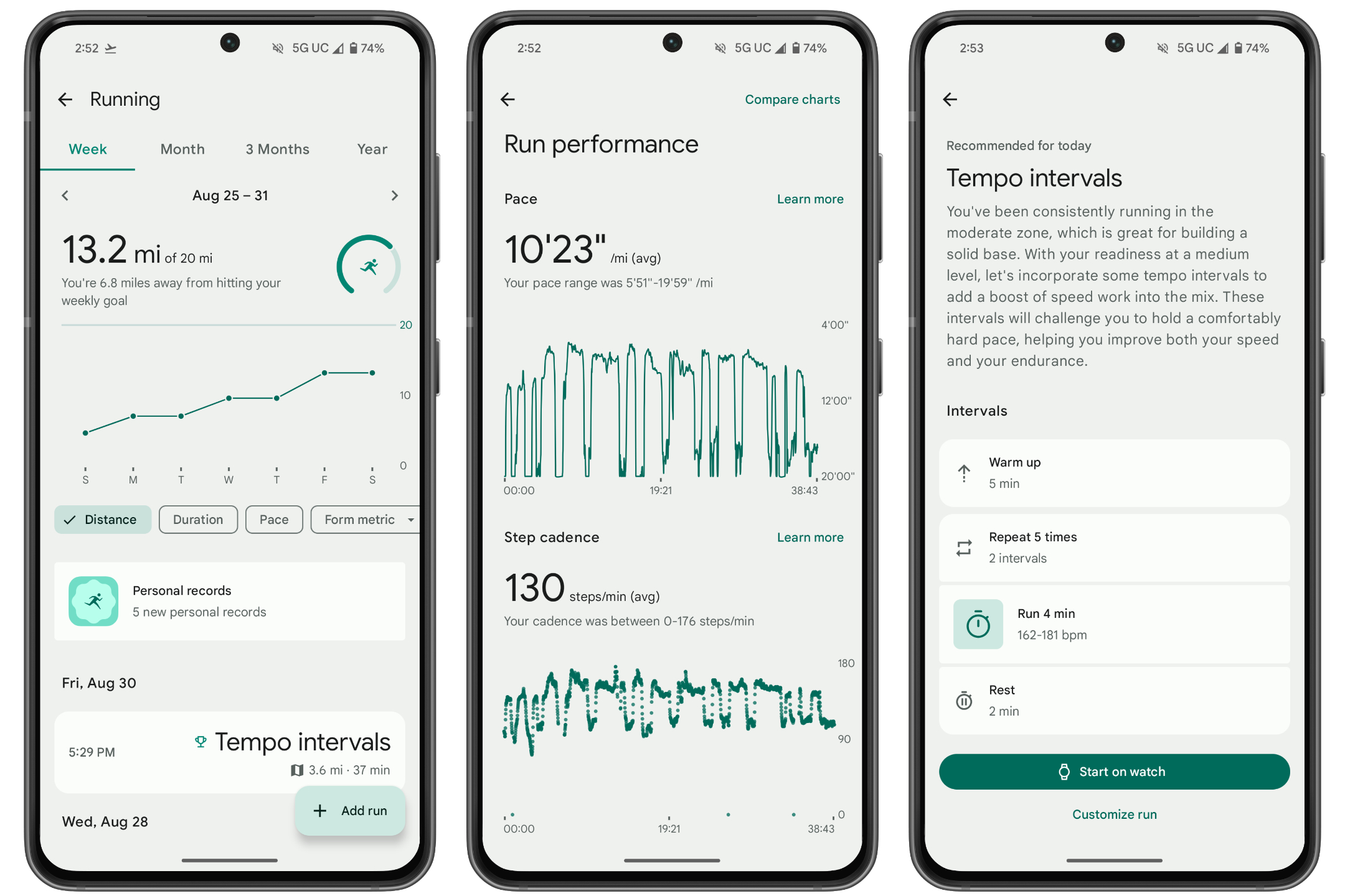 Running Dashboard for the Google Pixel Watch 3.