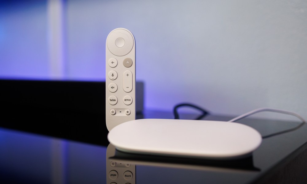 The Google TV Streamer and its remote control.