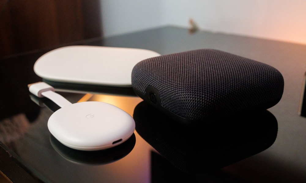 Chromecast with Google TV and the Onn 4K Pro stand in front of the new Google TV Streamer.