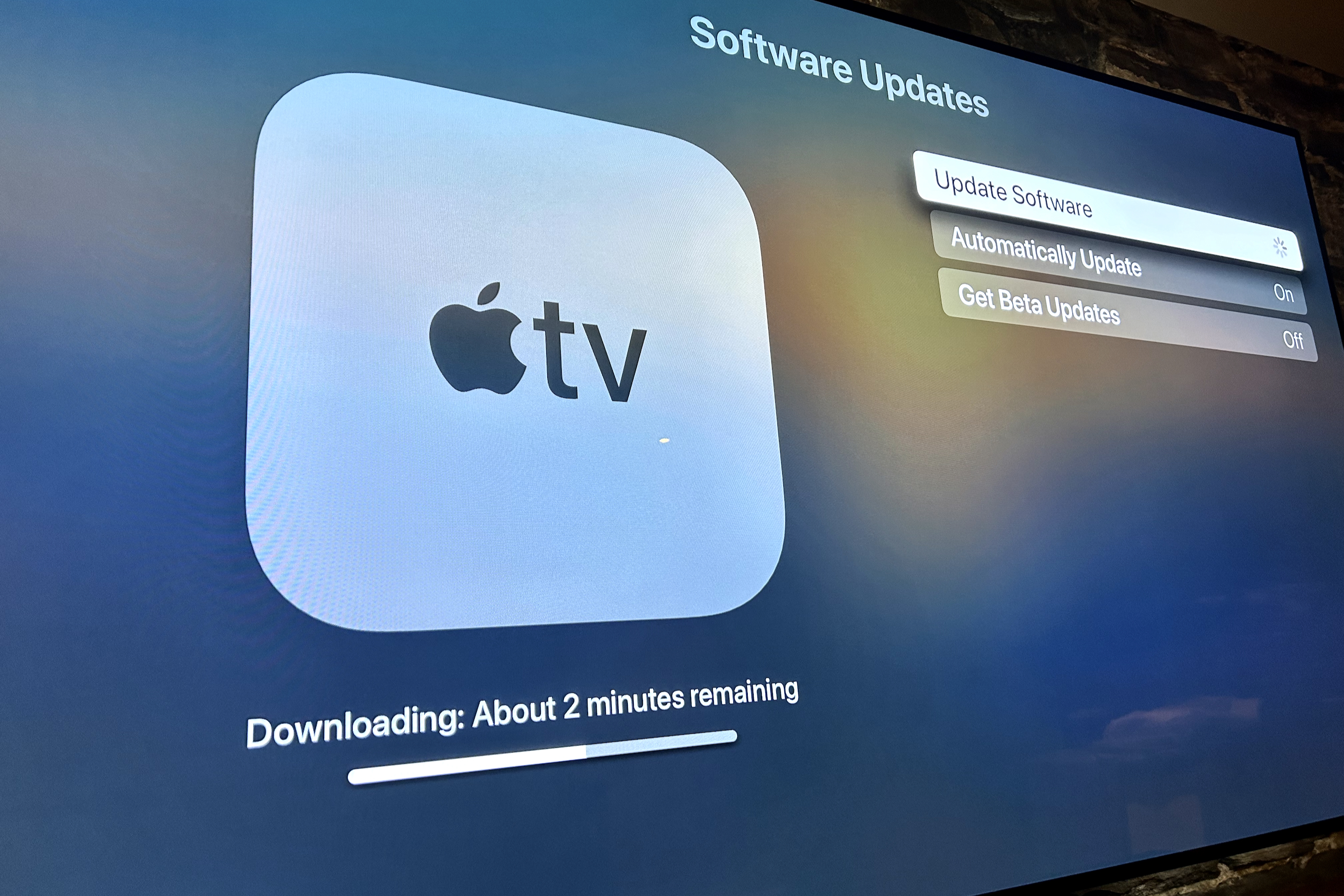 Обновление Apple TV 4K до tvOS 18.