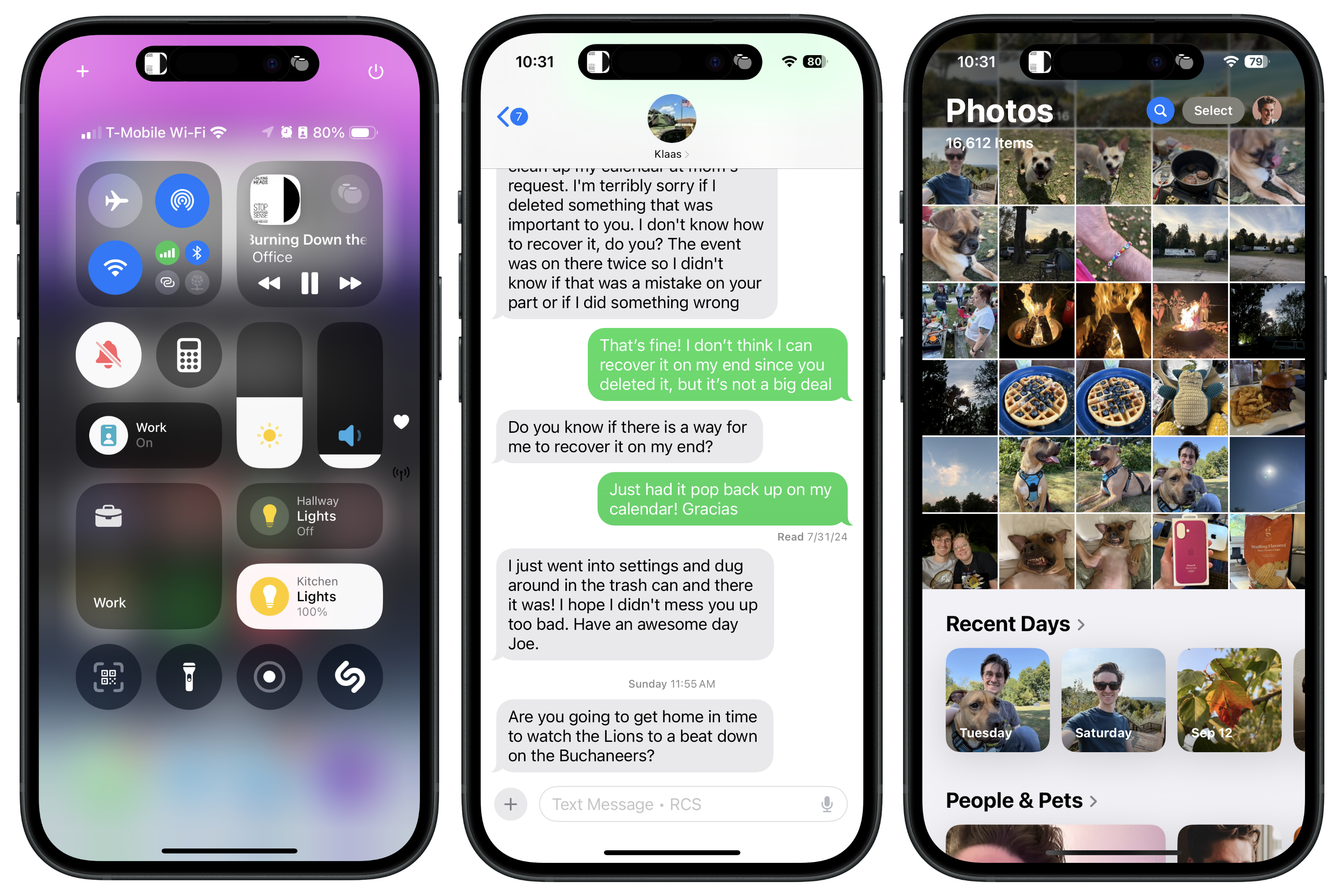 Screenshots von iOS 18 auf einem iPhone 16.