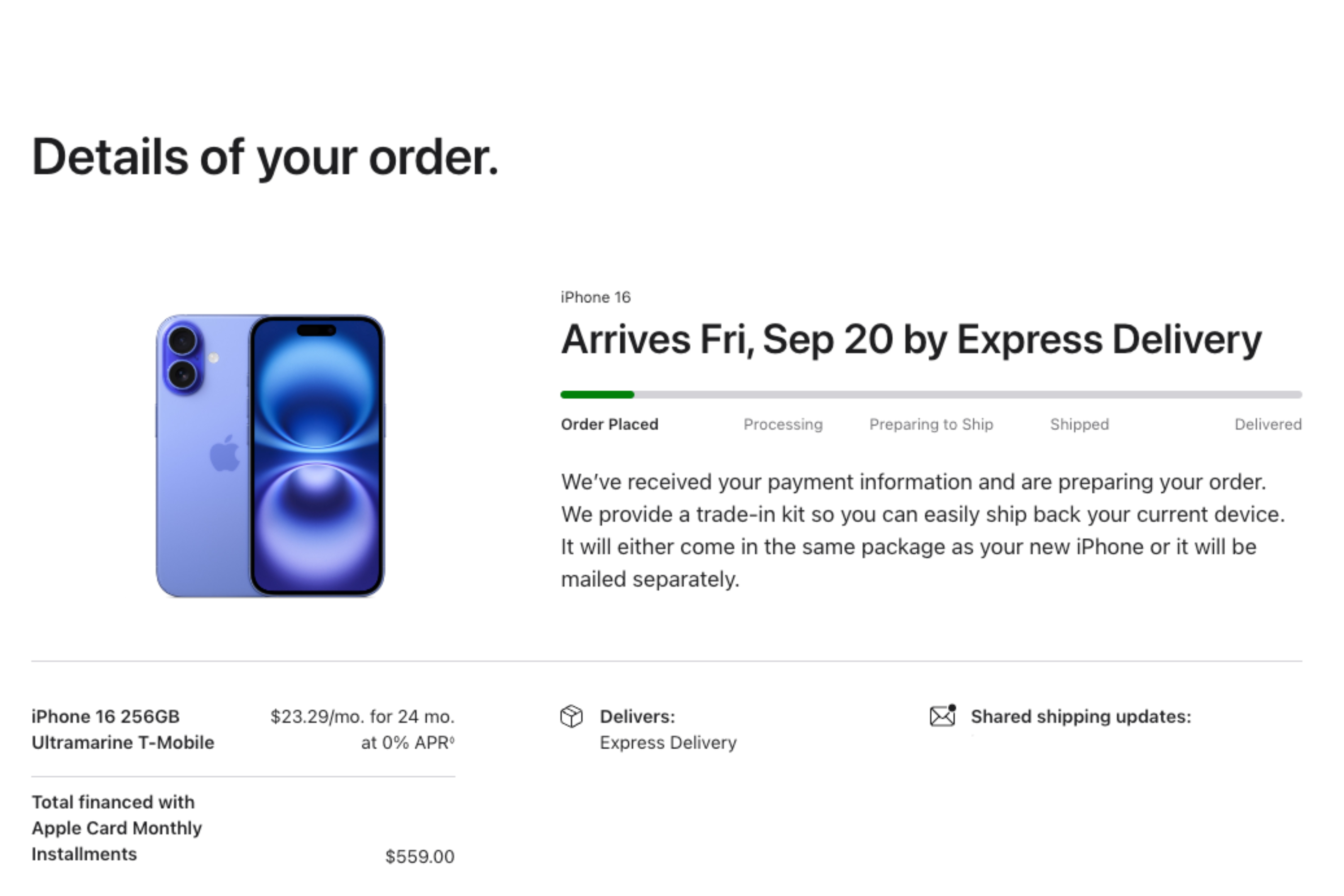 A screenshot of an iPhone 16 preorder page.