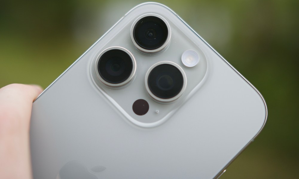 A close-up of the iPhone 16 Pro camera.