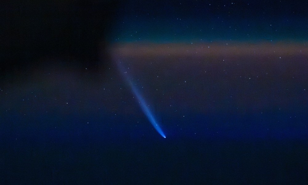 Comet Tsuchinshan-ATLAS as seen from the space station.