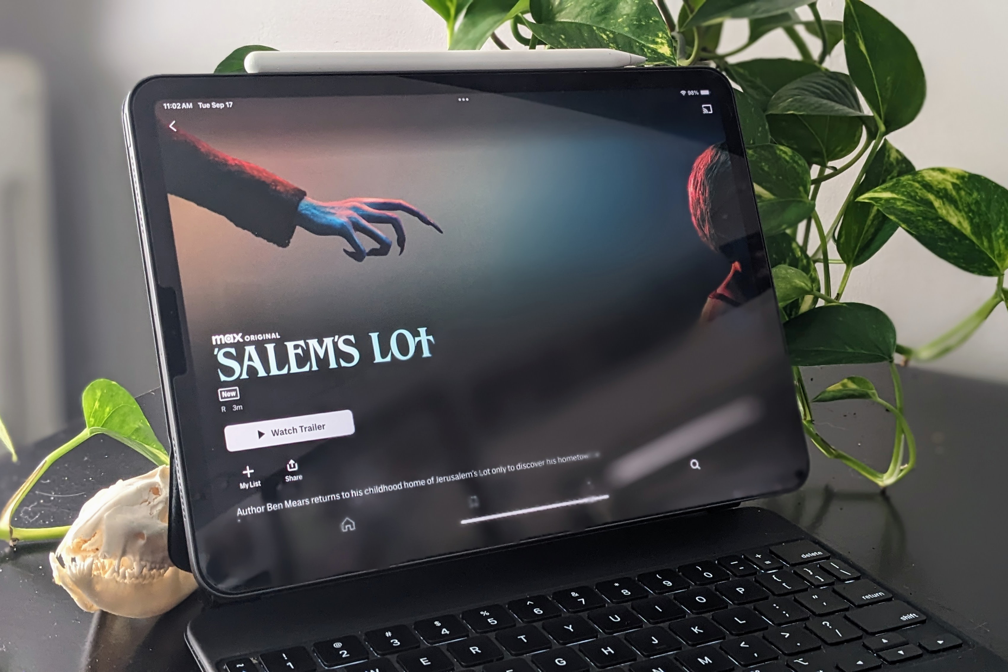 iPad 11 Pro 上的 Max iOS 应用程序上显示的《Salem's Lot》改编版封面。