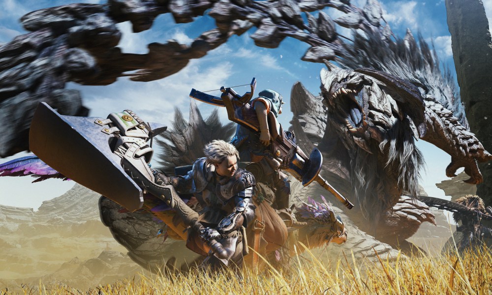 A hunter dodges a monster in Monster Hunter Wilds.