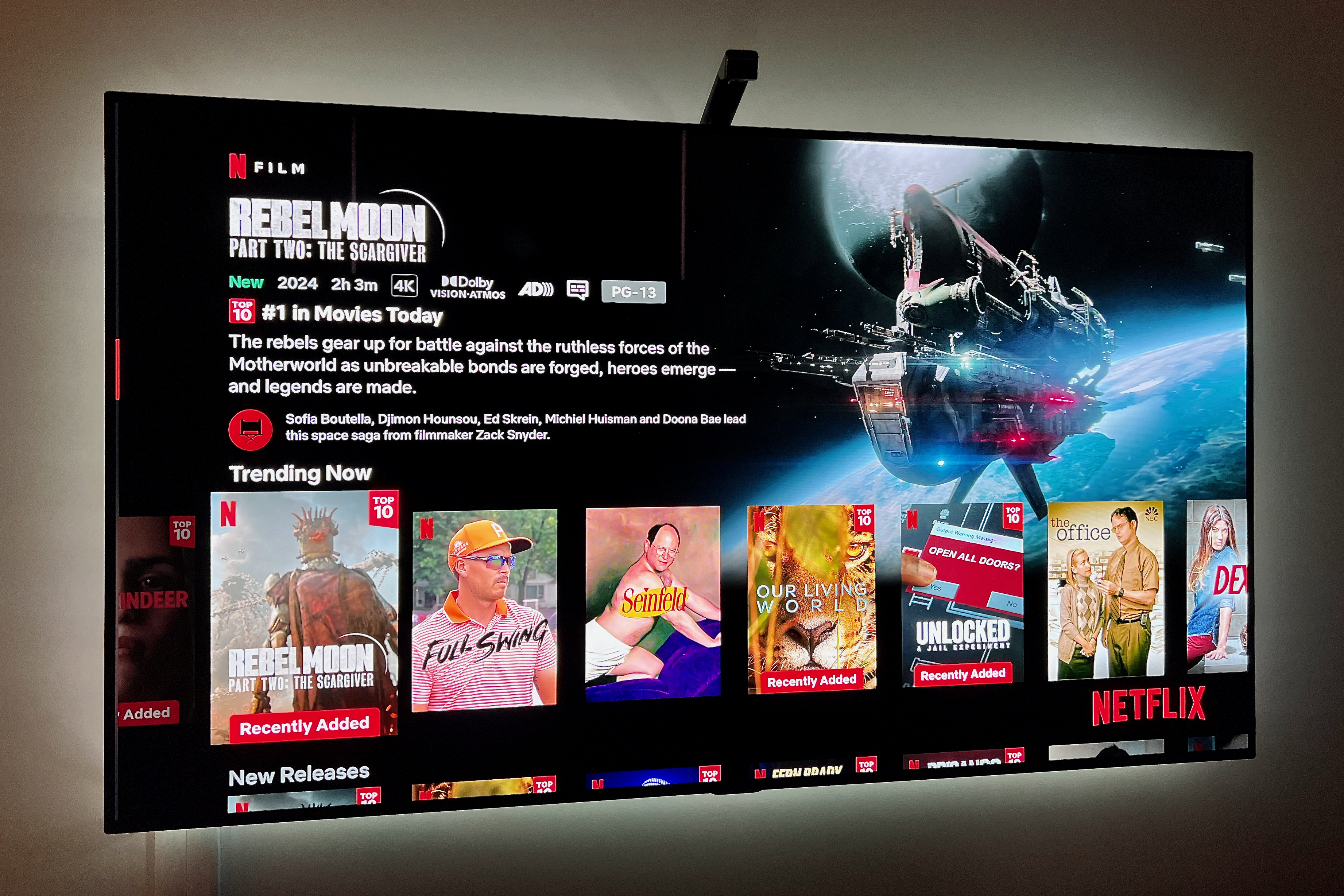 Catálogo Netflix em uma TV.