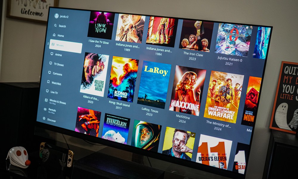 The Plex app running on a TV.