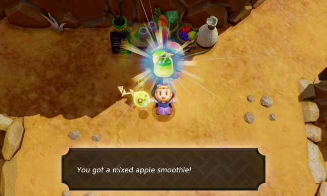 Zelda makes a mixed smoothie in The Legend of Zelda: Echoes of Wisdom.