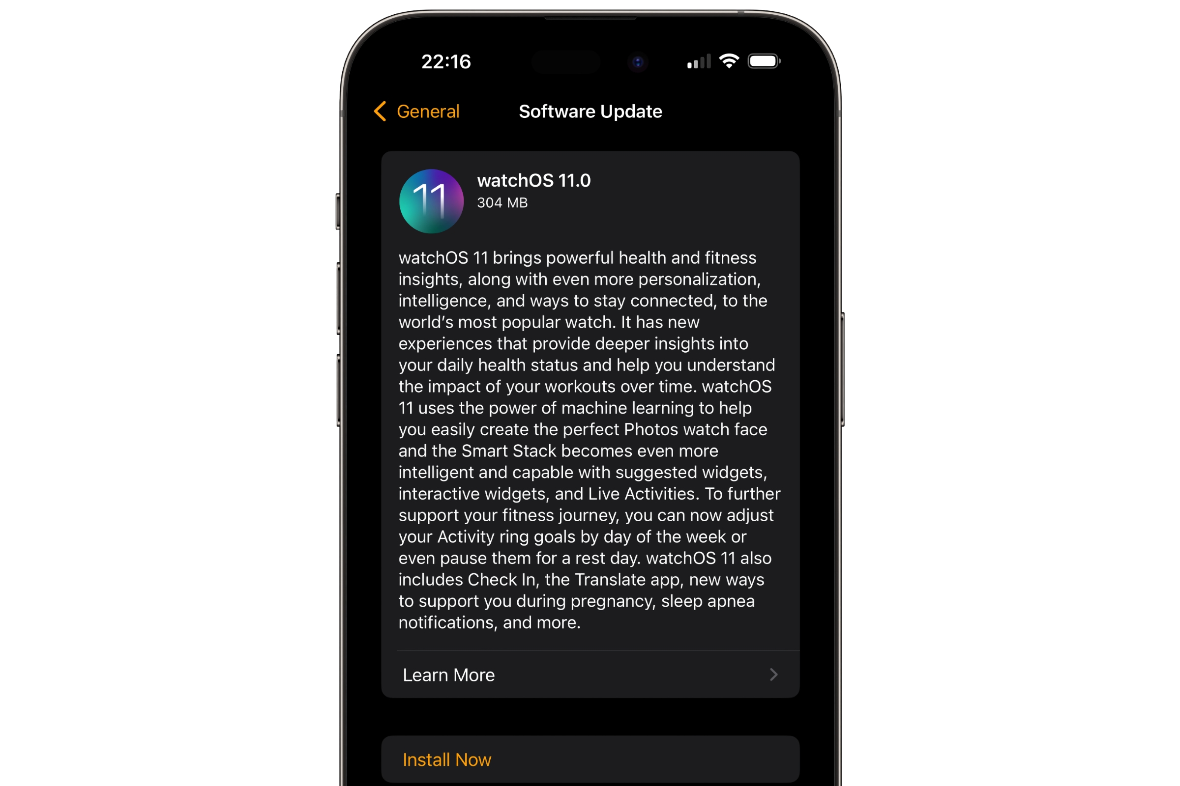 Atualização de software watchOS 11.