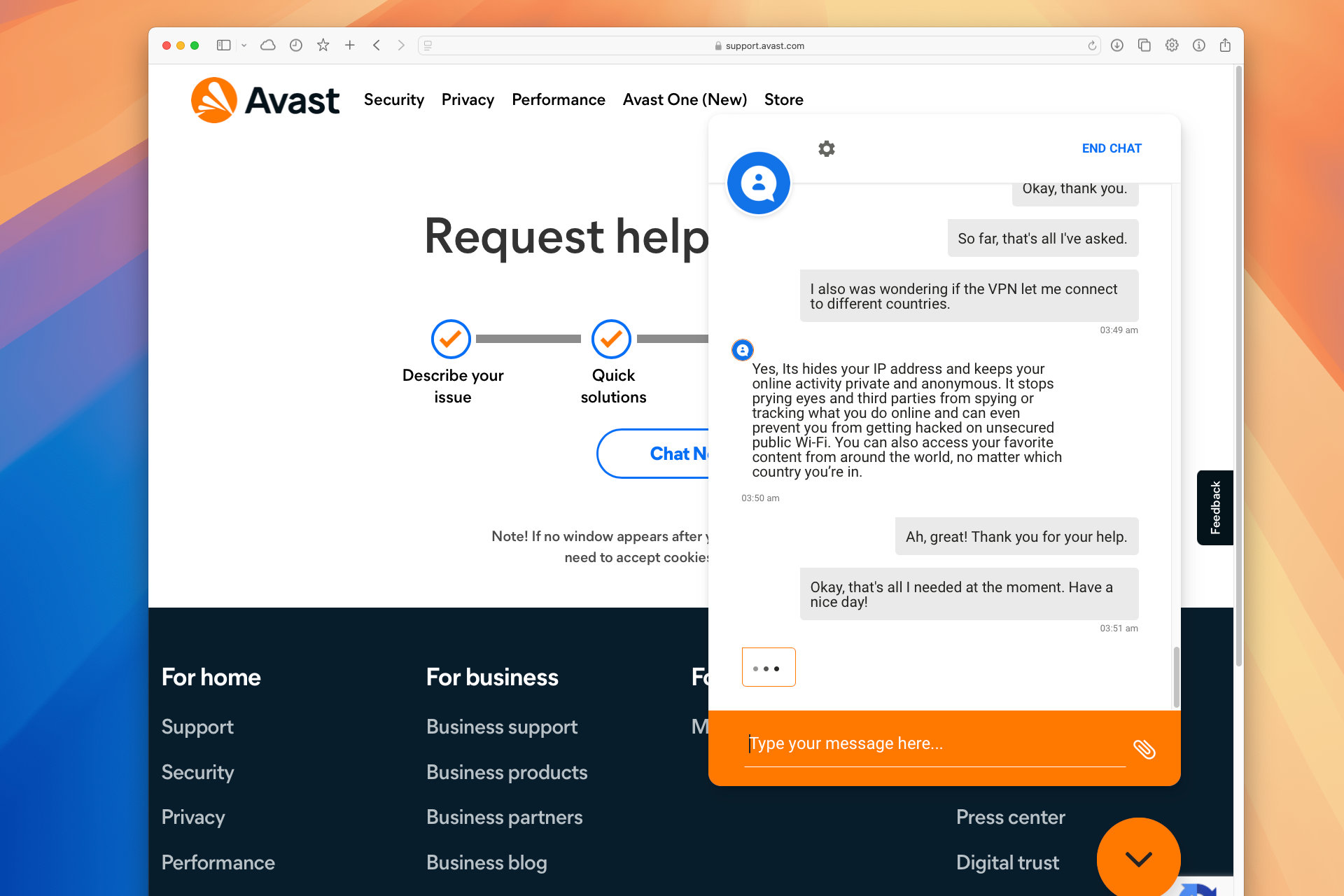 Живая поддержка Avast поначалу разочаровывала, но через несколько минут значительно улучшилась.