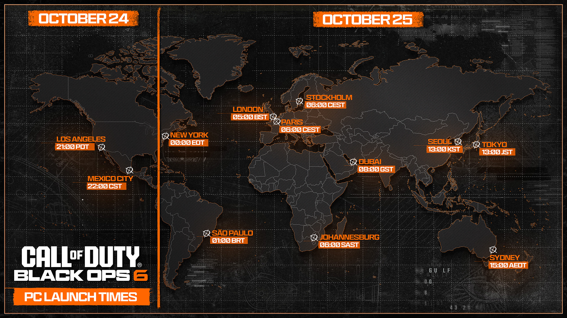 The Black Ops 6 launch time map.