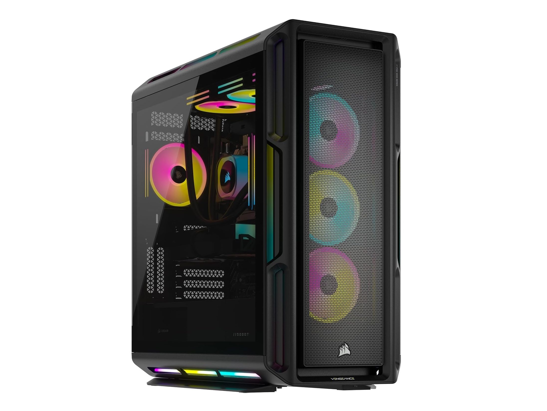 Der Corsair Vengeance i8200 iCUE mit eingeschalteten RGB-Leuchten.