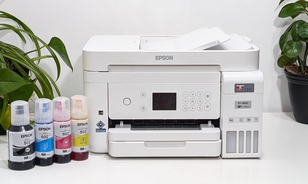 Epson's EcoTank ET-3850 is a compact all-in-one inkjet tank printer.