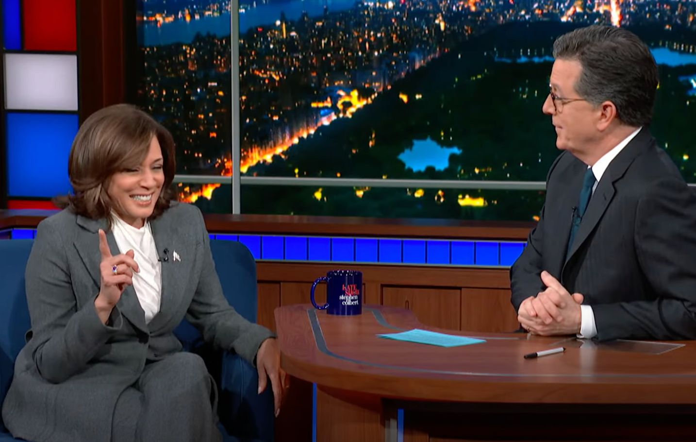 Kamala Harris will make her late night debut as the Democratic nominee with Stephen Colbert