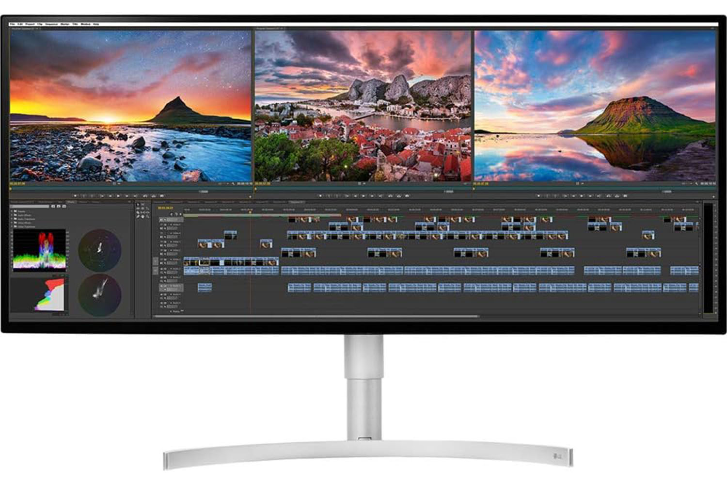 34-дюймовый монитор LG UltraWide 5K на белом фоне