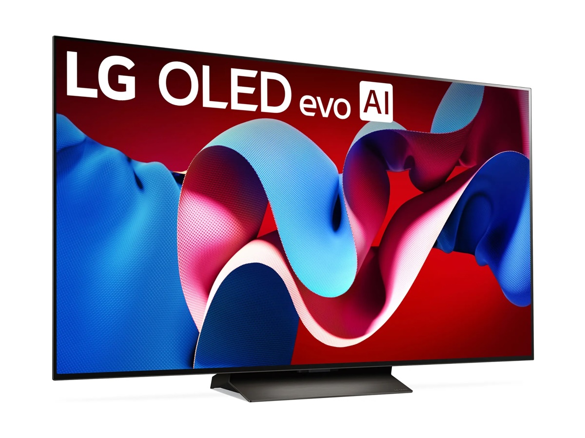 The LG 65-inch C4 OLED 4K webOS TV against a white background.