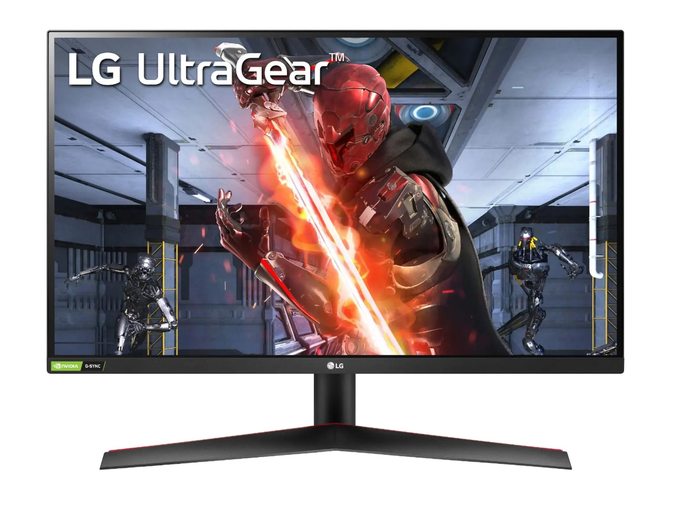 Вид спереди на 27-дюймовый IPS-монитор LG UltraGear.