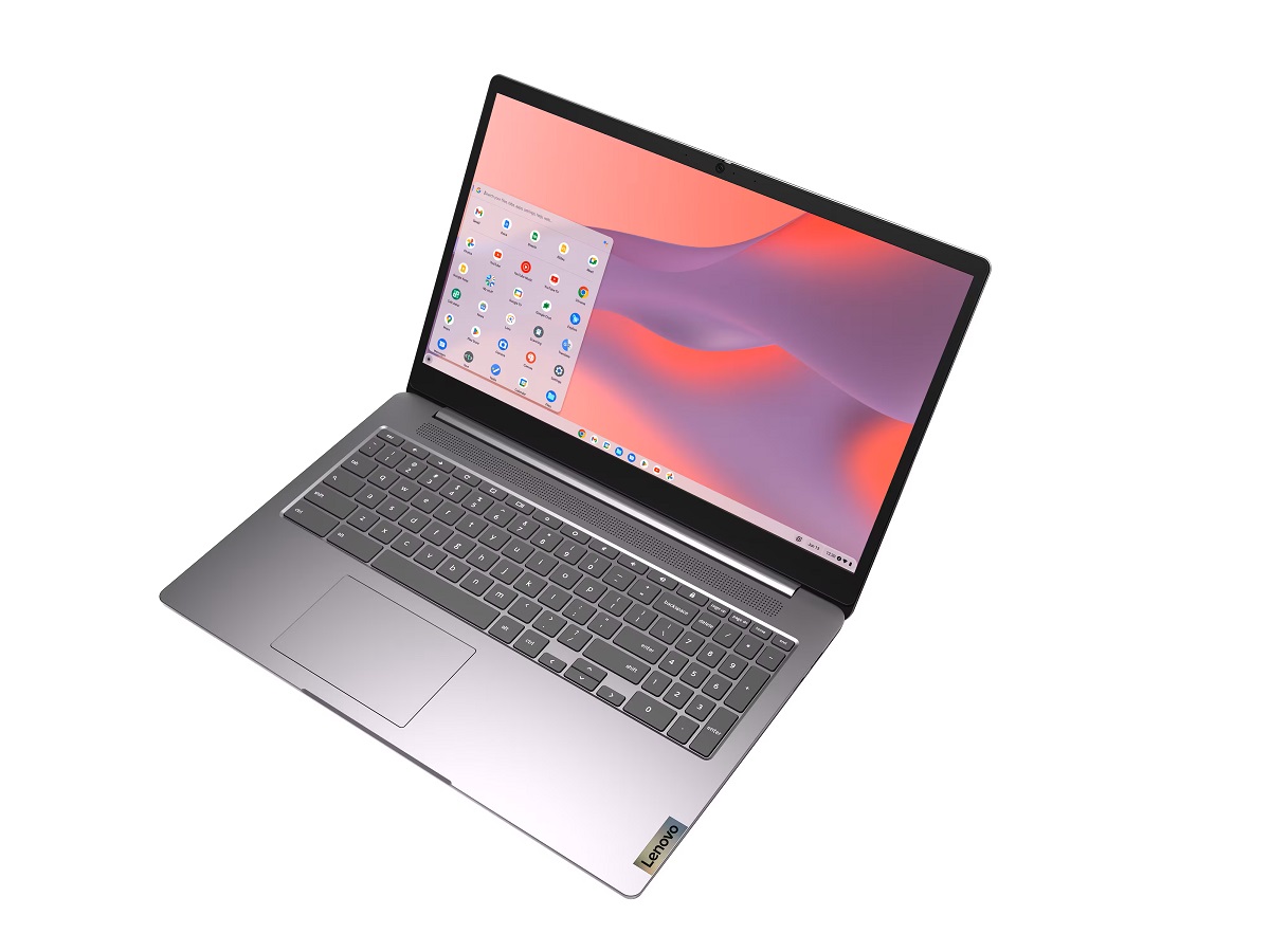 Le Chromebook Lenovo IdeaPad 3i sur fond blanc.