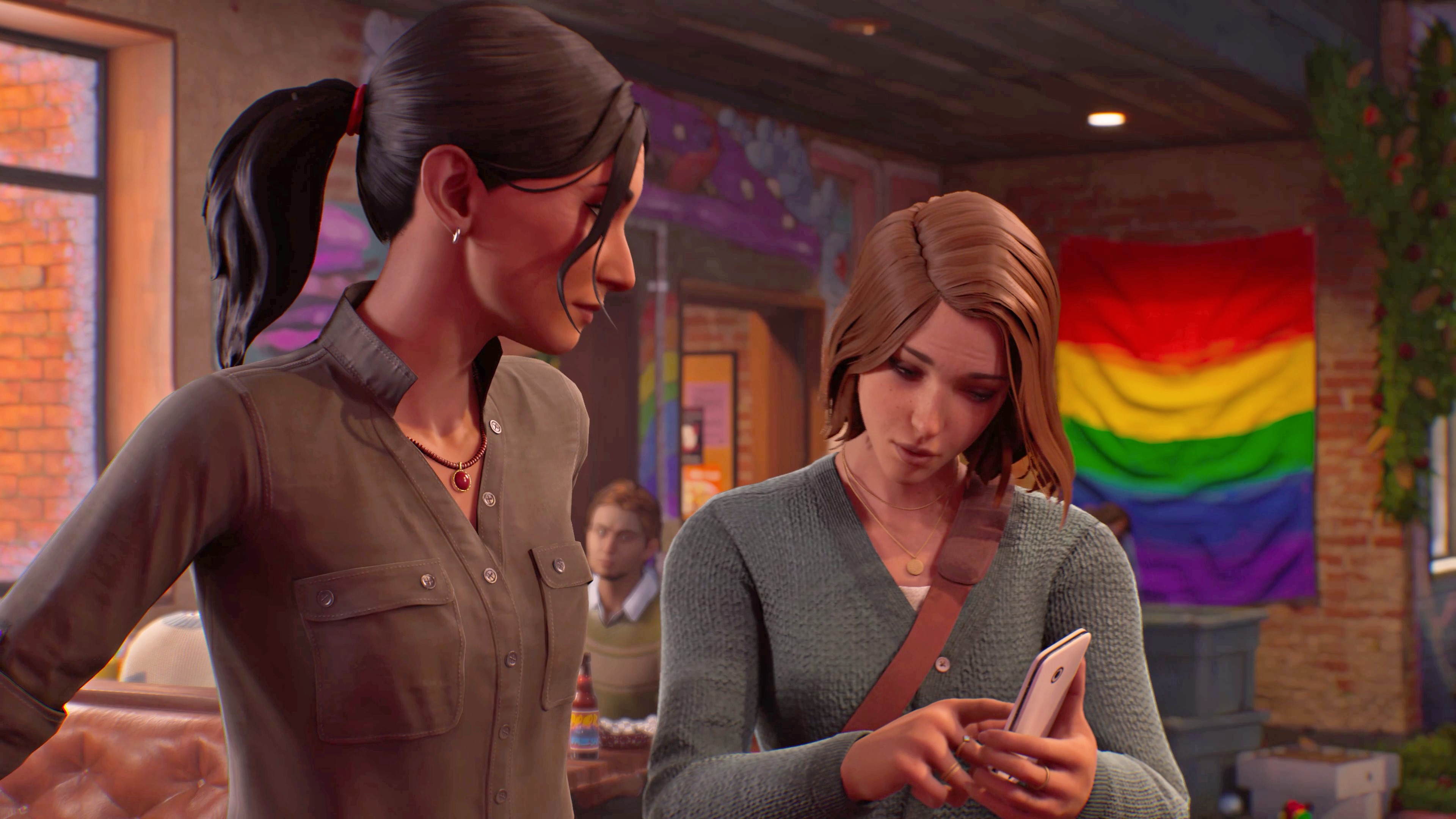 Max le muestra a Safi su teléfono en Life is Strange: Double Exposure.