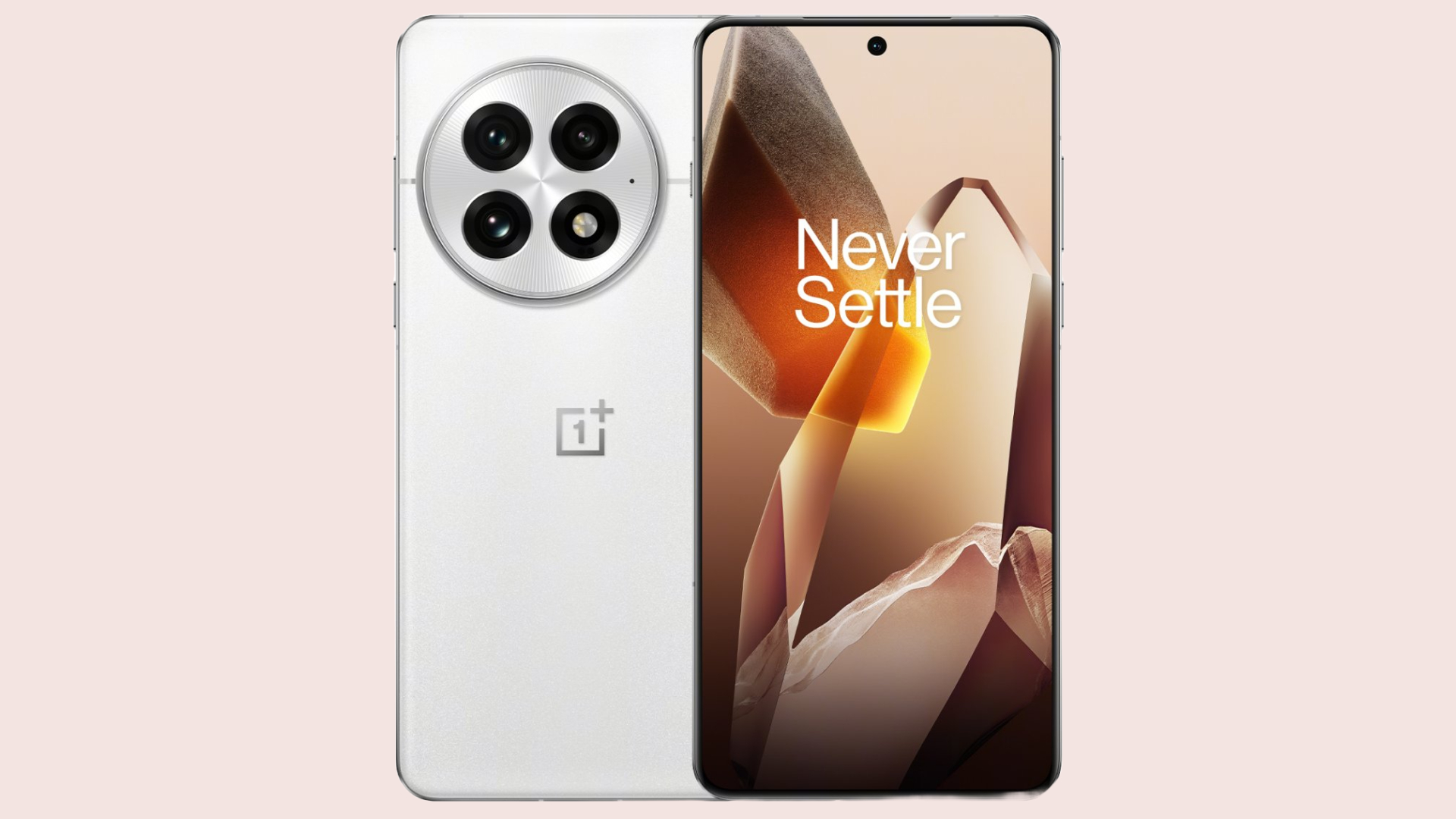 Render oficial del producto OnePlus 13 en blanco.