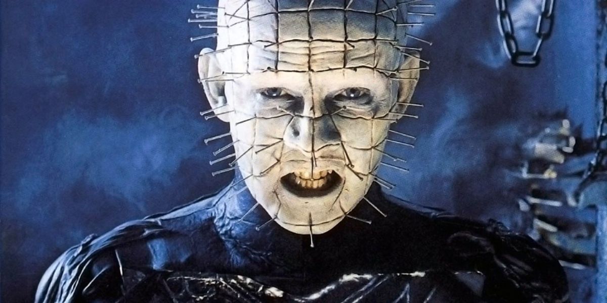 Pinhead looks at a victim in Hellraiser