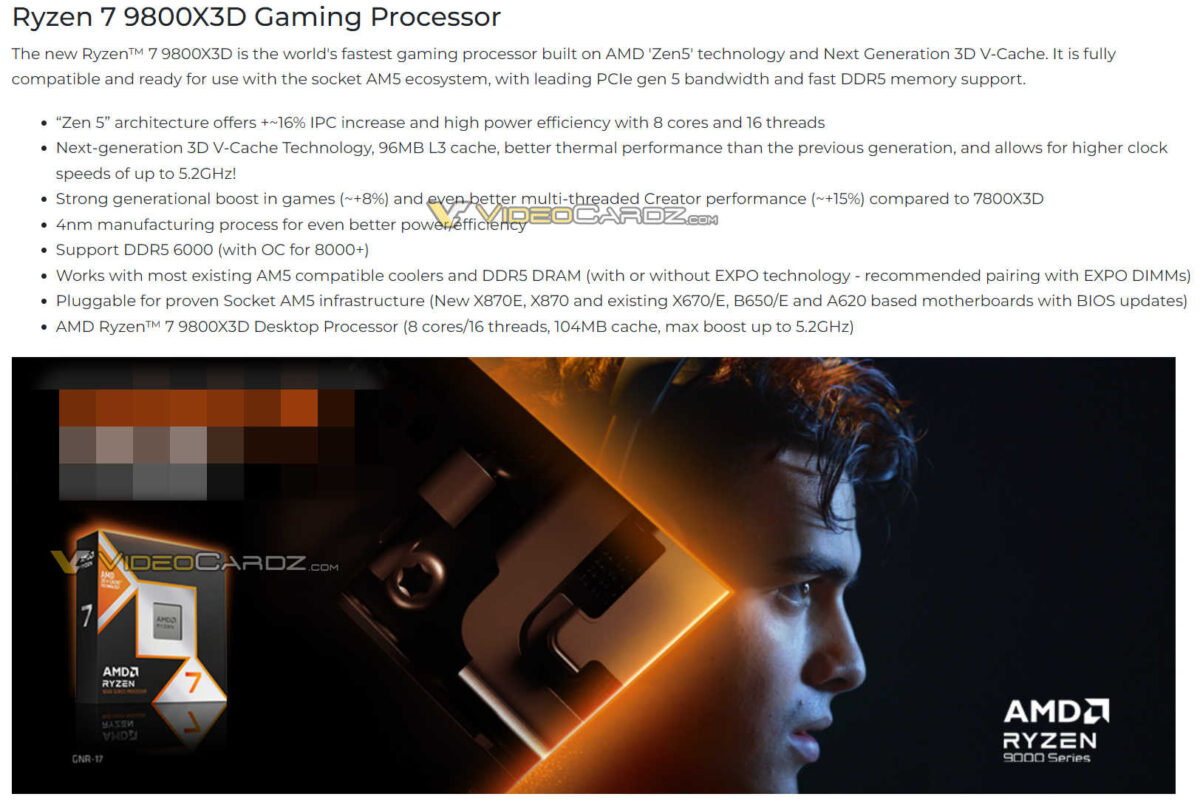 New 9800X3D leak: ‘Strong generational boost in games’ is just just 8%