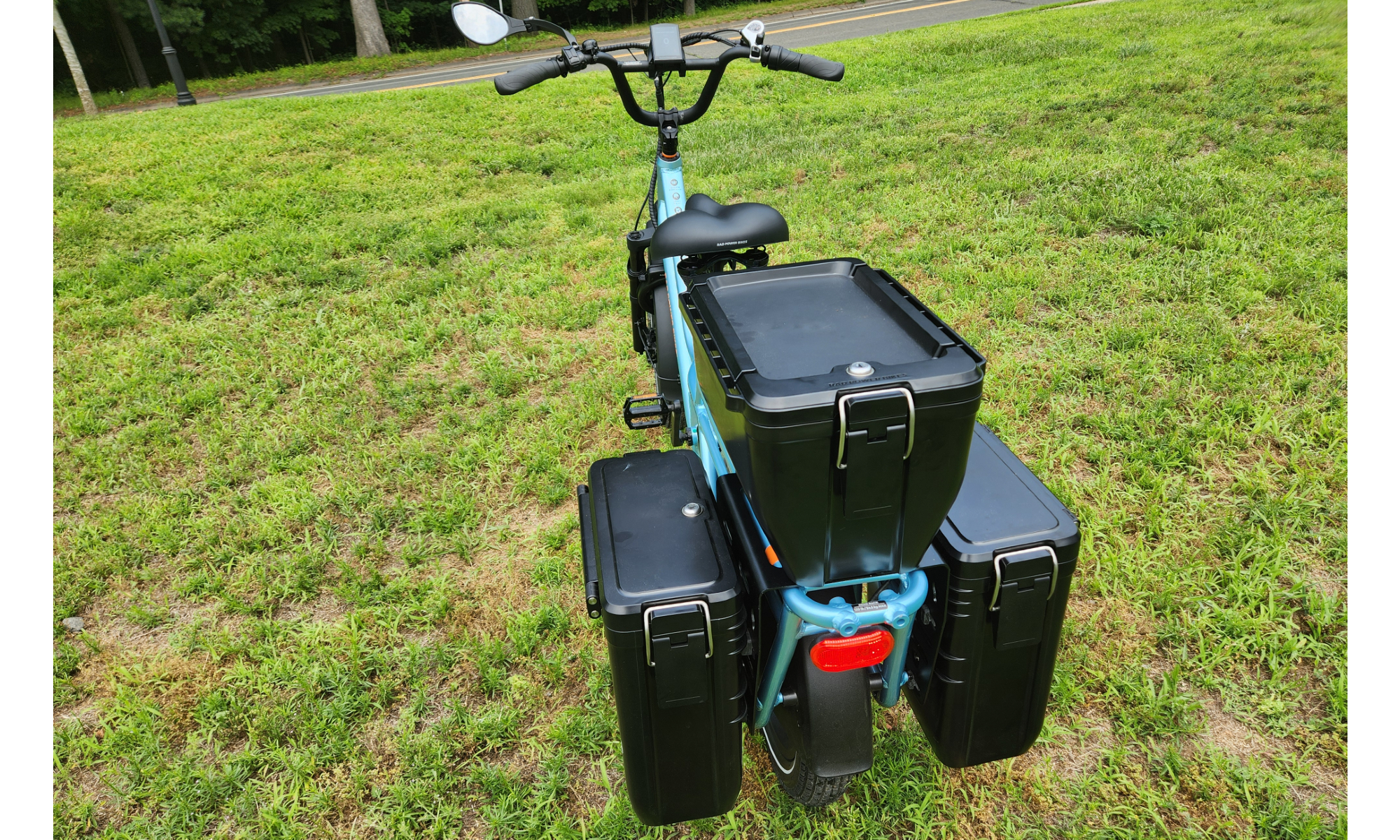 rad power bikes radwagon 5 e bike review with locking hardcase saddlebags and top case