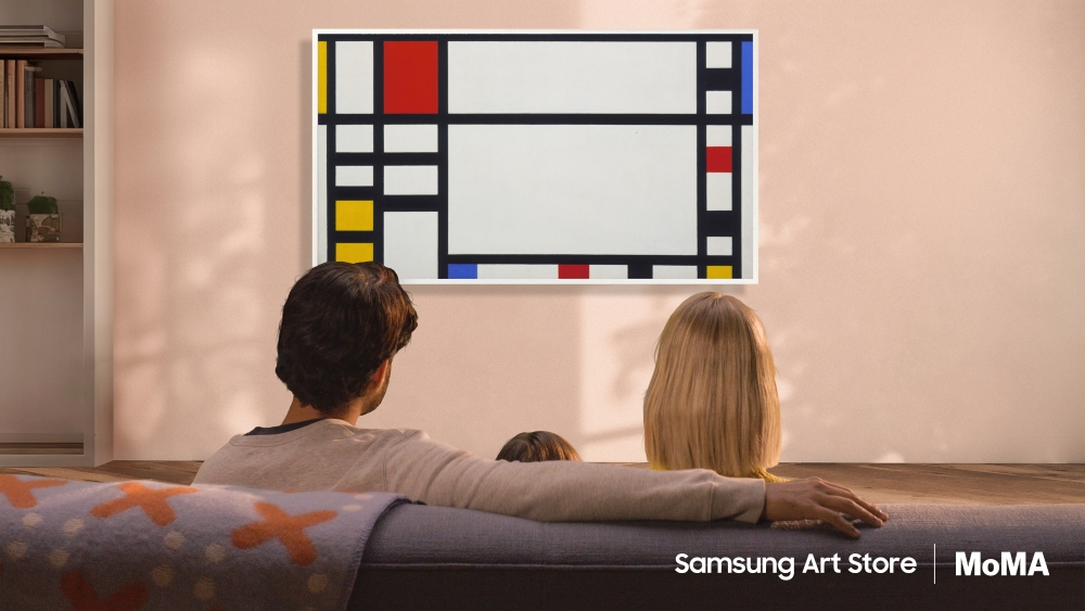 Piet Mondrian’s “Trafalgar Square” (1939-43) shown on The Frame by Samsung. 