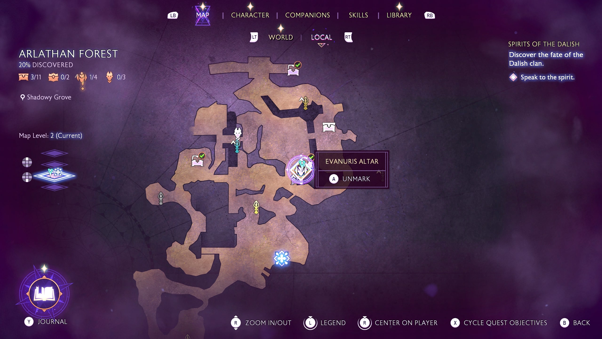 Um mapa em Dragon Age: The Veilguard.