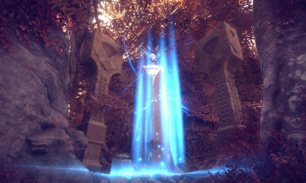 A glowing statue in Dragon Age: The Veilguard.