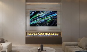 A 65-inch Sony QD-OLED BRAVIA XR A95L Series in a living room setting.