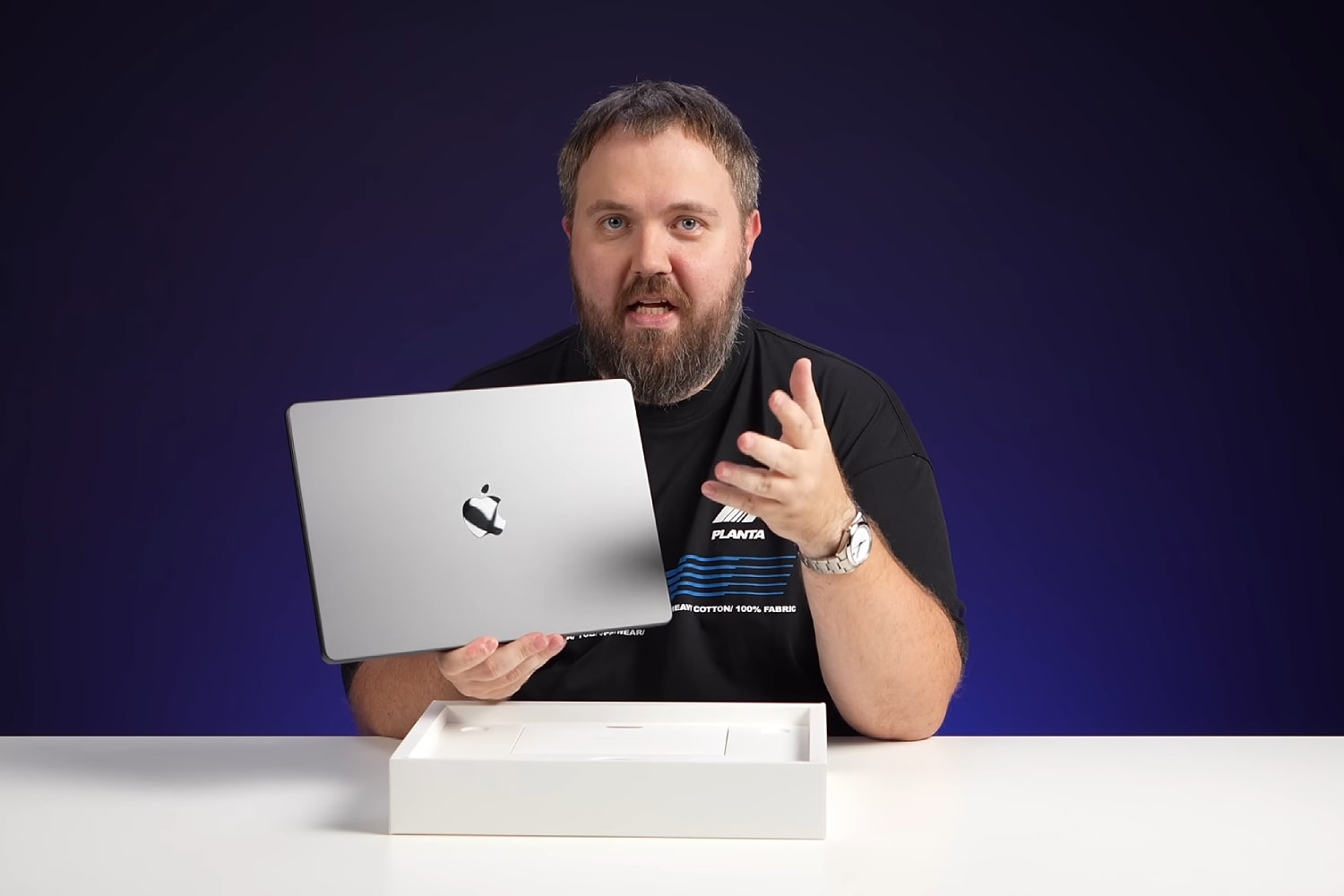 Russian YouTuber Wylsacom with what is supposed to be a real M4 MacBook Pro device.