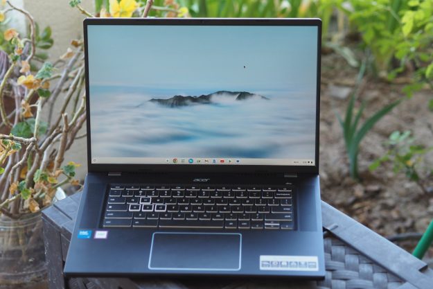 Acer Chromebook Plus 516 GE front view showing display and keyboard.