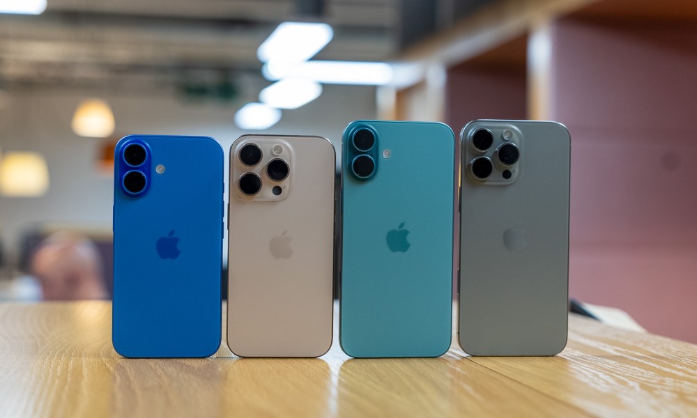 iPhone 16 Pro Max next to the 16 Plus, 16 Pro and regular iPhone 16