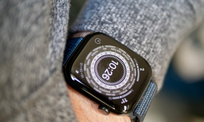 A person wearing the Apple Watch Series 10.