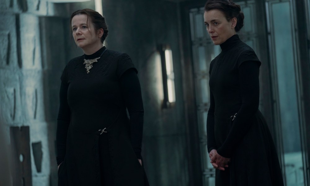 Two sisters stand next to each other in Dune: Prophecy.