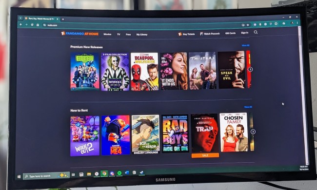 Fandango at Home is displayed on a PC.