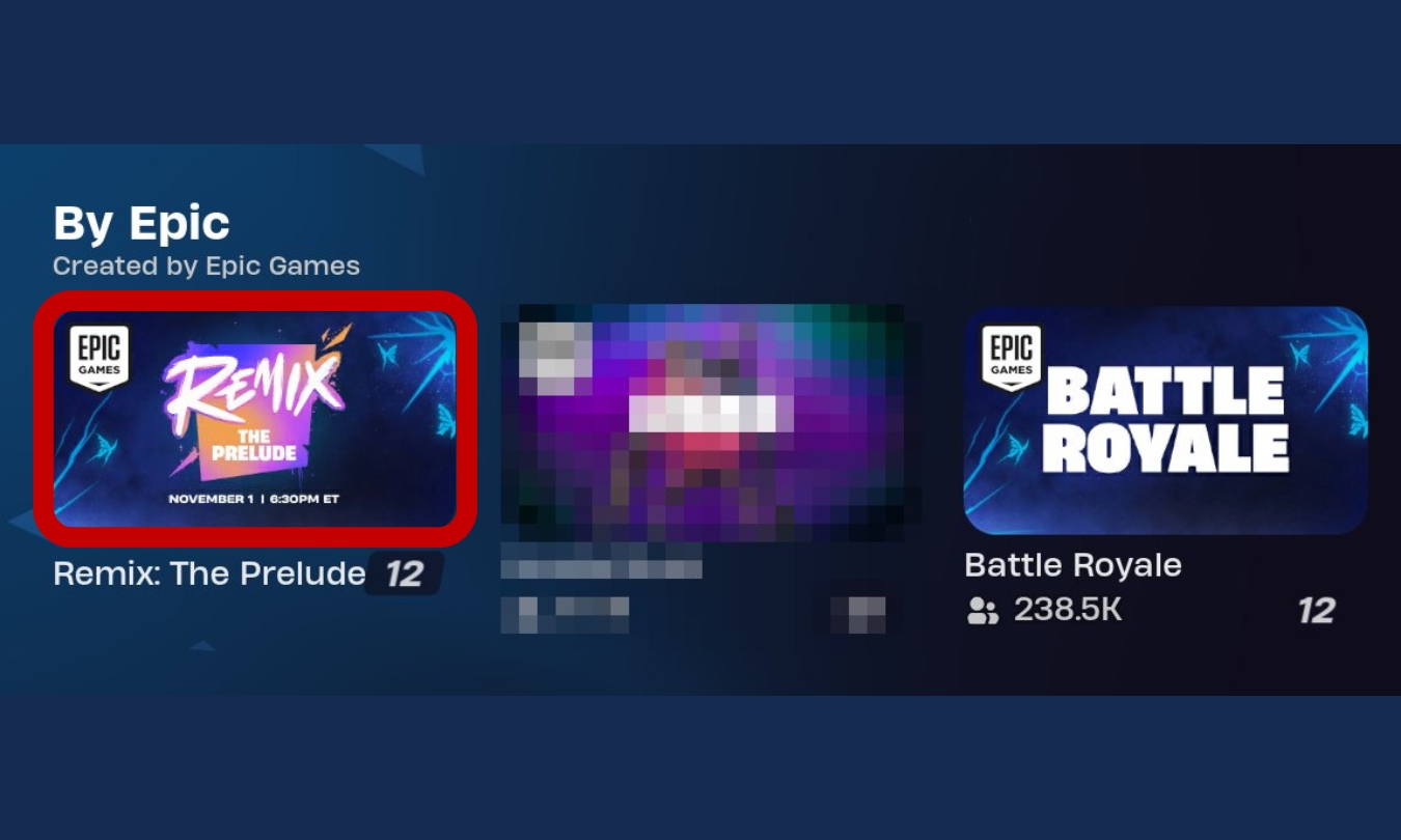 Lista de reproducción de Fortnite Remix en Discover