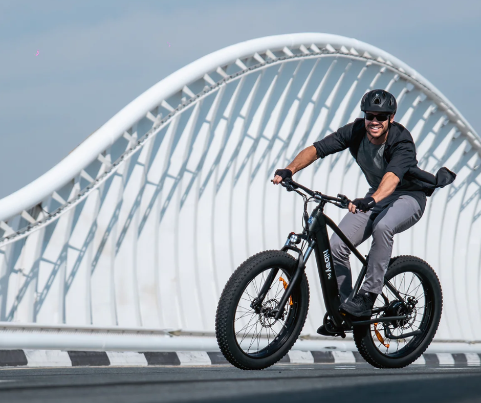 A commuter hides a Hiboy electric bike.