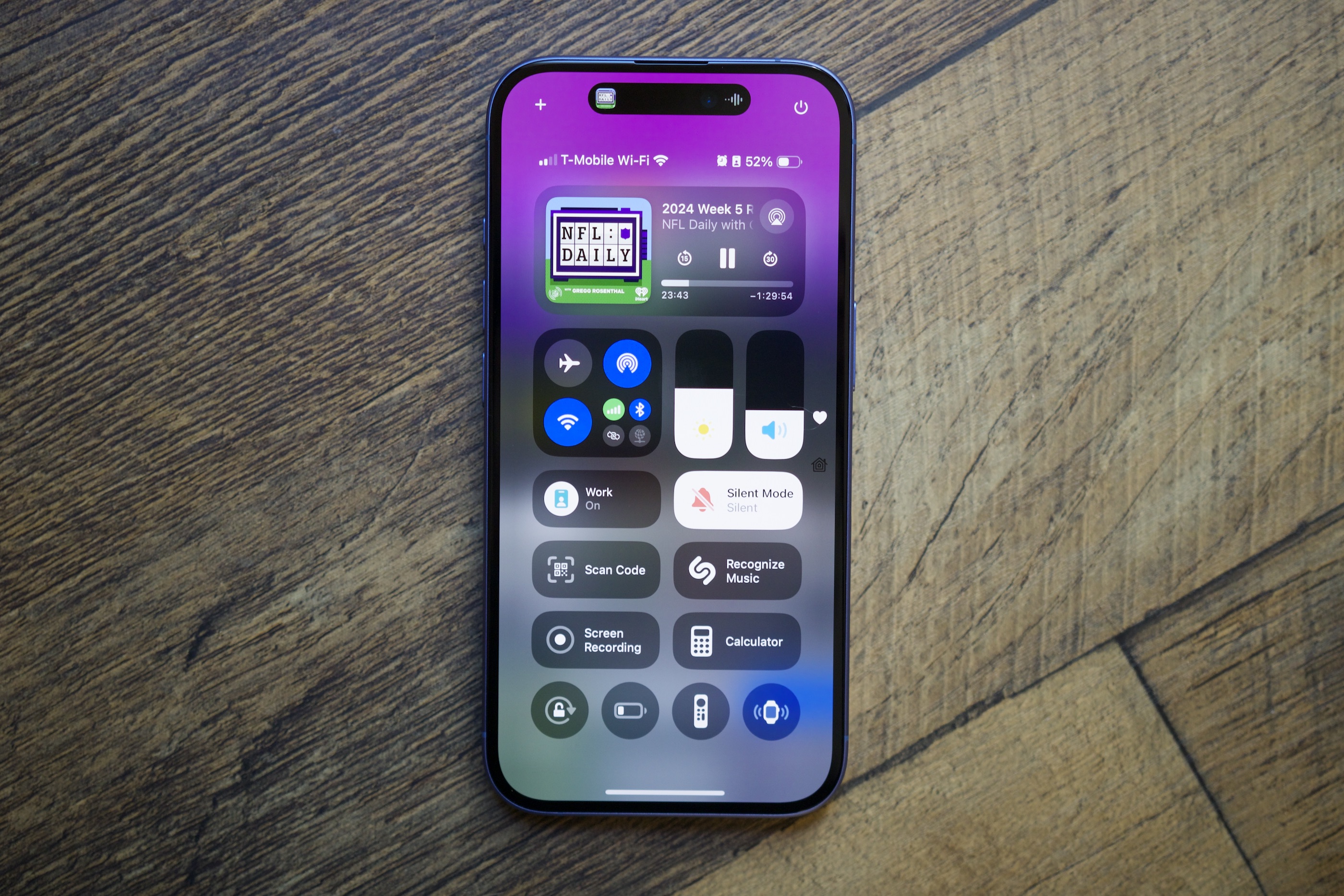 iOS 18 Control Center on an iPhone 16.