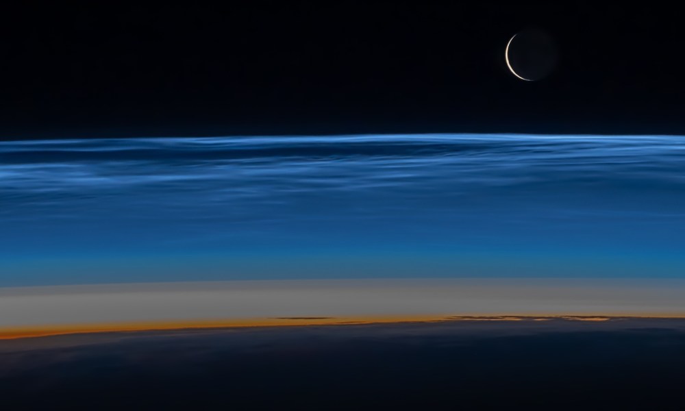 The moon and Earth as seen from the ISS.