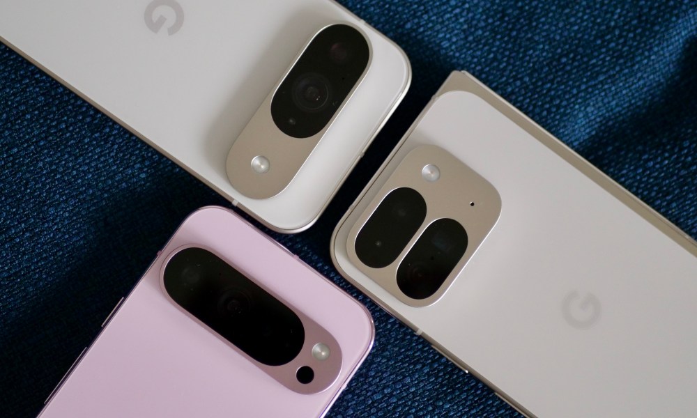 The Google Pixel 9 Pro Fold, Pixel 9 Pro, and Pixel 9's cameras.