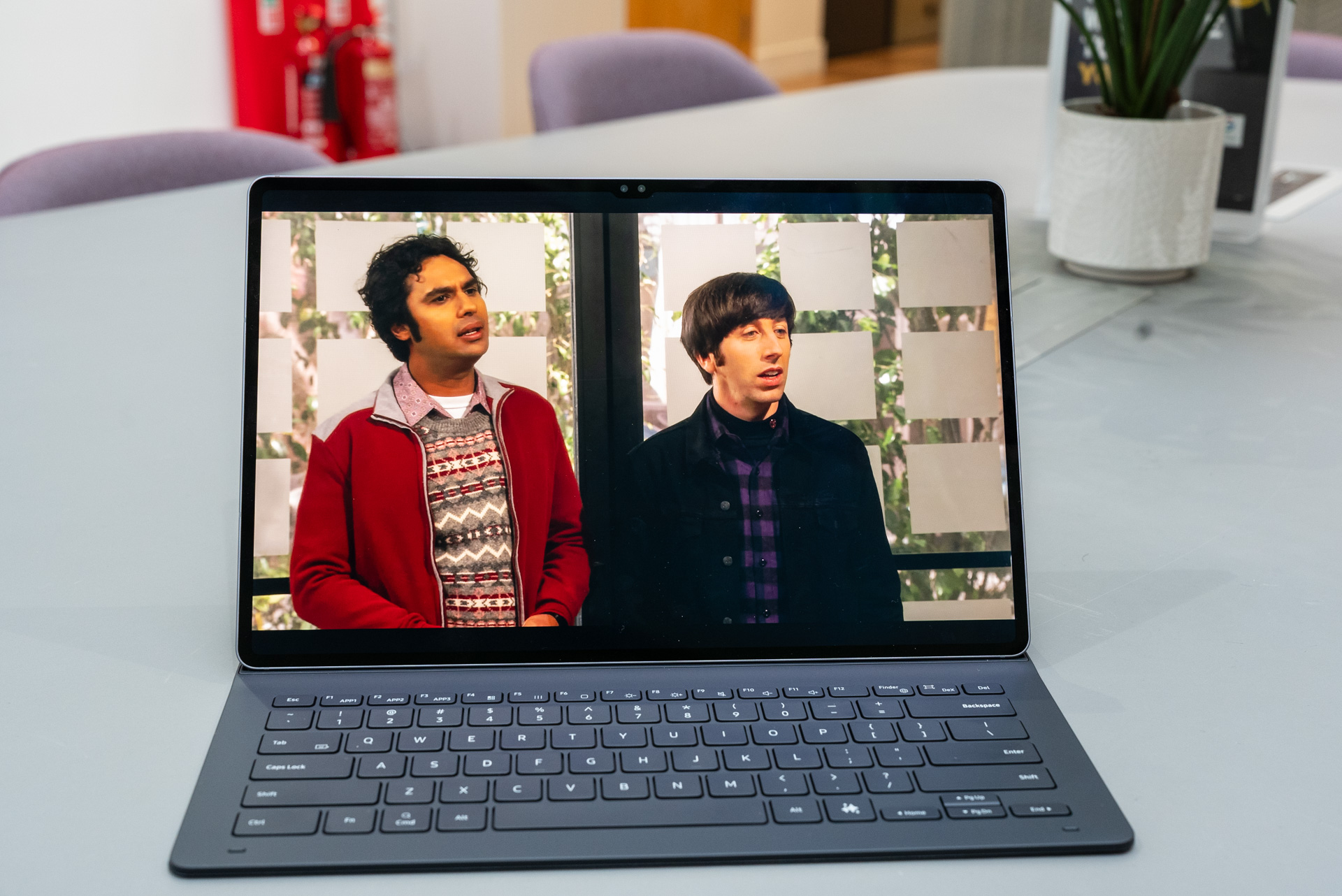 Big Bang Theory being played on the Galaxy Tab S10 Ultra